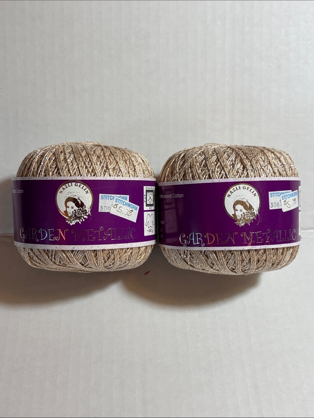 Garden Metallic Yarn in Beige - 2 Pack